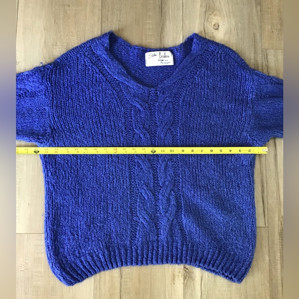 Vintage Made In Italy Studio Birkin Sweater Blue MOHAIR WOOL ACRYLIC - Picture 3 of 4
